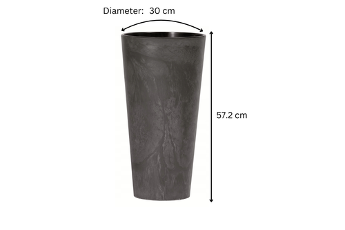 Square Tall Plant Pots Round Indoor Outdoor Garden Concrete Effect Anthracite - Picture 31 of 38