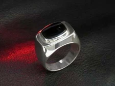 Fabulous Black Onyx Solid 935 Argentium Silver Men's Fantastic Beautiful Ring