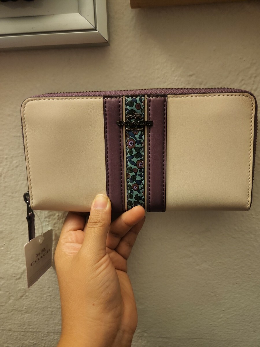 COACH F59561 Accordion ZIP WALLET IN NATURAL REFINED LEATHER