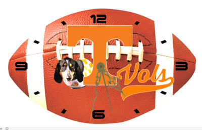 UT FOOTBALL 14'' WOOD CLOCK