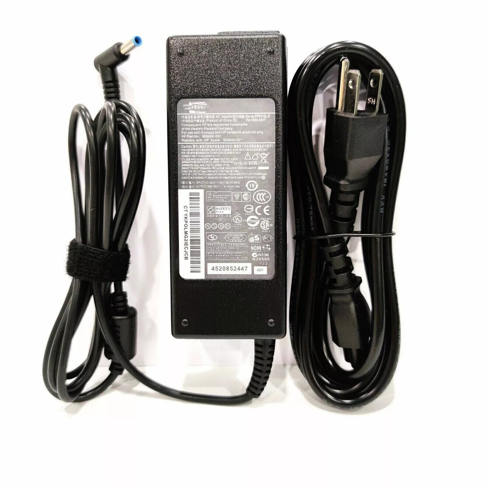 Charger For Hp Laptop Power Supply Cord 4.5*3.0mm