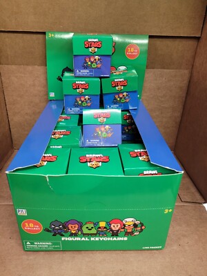 ONE BOX OF 24 PACKS BRAWL STARS FIGURAL KEYCHAIN BRAND NEW