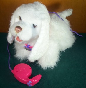 fur real dog with leash