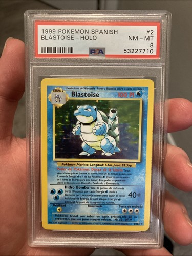 ~ESP~ SPANISH PSA 8 Blastoise Base Set Holo 2/102 Pokemon Card