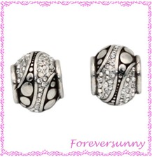 Brighton Cosmic Trail Silver Crsytal Beads Spacers - Lot of 2