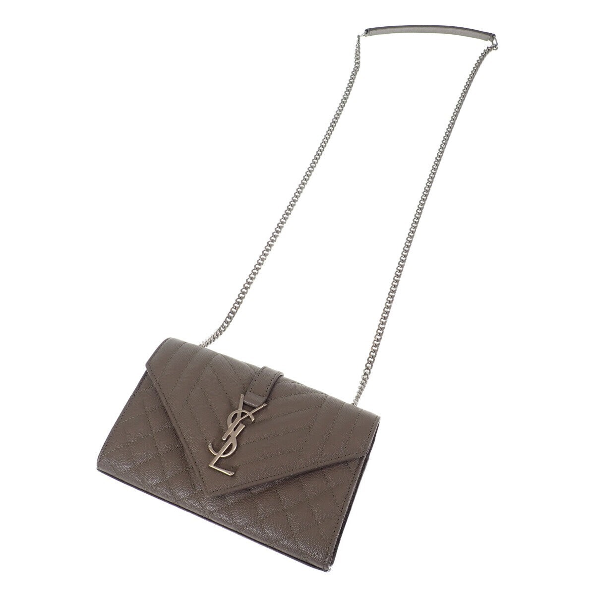 Borsa a tracolla Saint Laurent Busta piccola trapuntata in pelle grigia TGIS