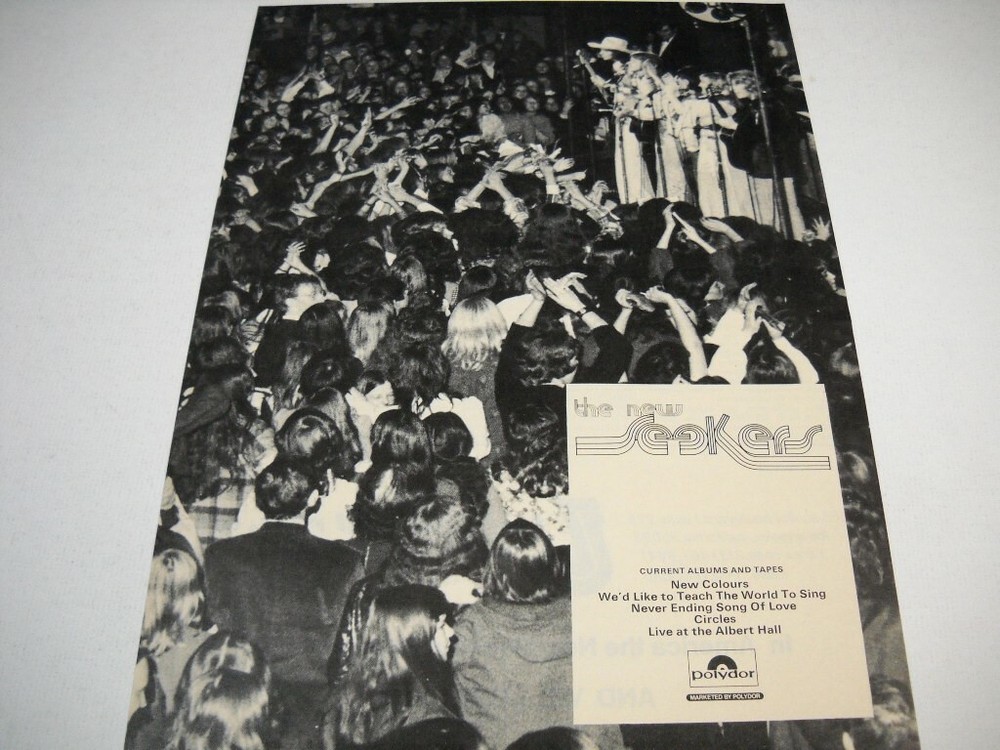 NEW SEEKERS current albums and tapes 1973 Promo Poster Ad
