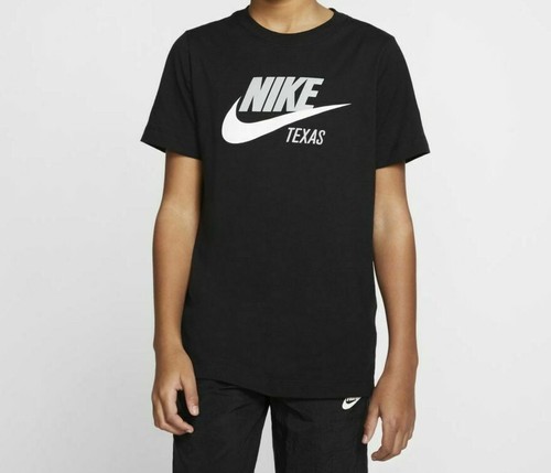 NIKE Little Boy's Black Texas Size 5 Short Sleeve T-Shirt Tee 100% Cotton - 第 1/1 張圖片