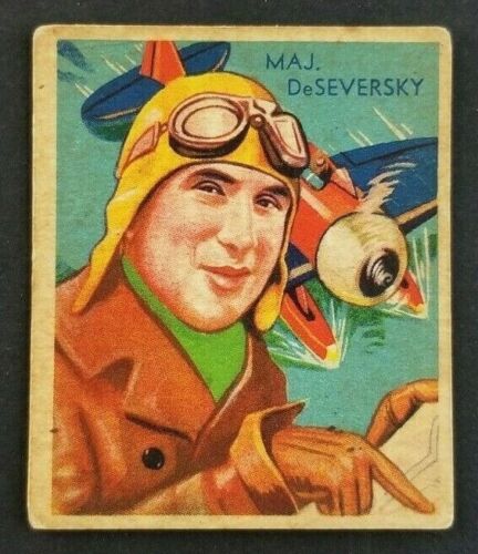 Vintage 1934 Major DeSeversky National Chicle Sky Birds Card #91 HIGH NUMBER - Picture 1 of 2
