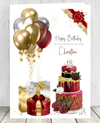 SYLVI DEL ART 40th 50th 60th Personalised Birthday Card Daughter Granddaughter Sister Friend