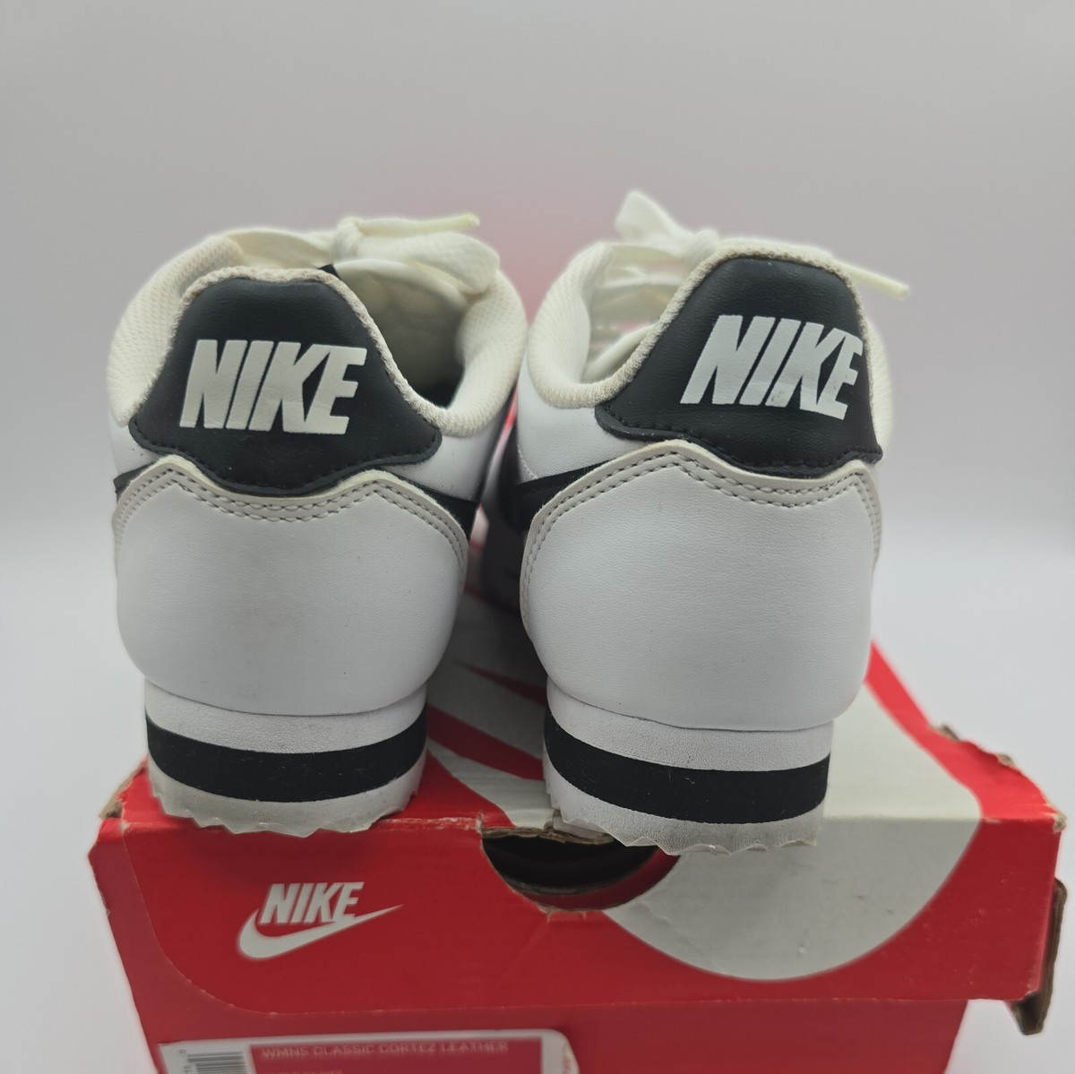 Nike Classic Cortez Leather White Black W Size 5 | eBay