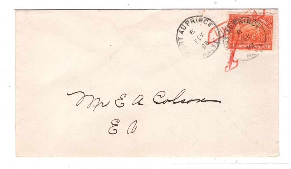 HAITI Cover Super 1928 *LINDBERGH VISIT* SPECIAL CANCEL Airmail {Muller #13}KT90 - Image 2 of 4