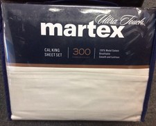 MARTEX 300 THREAD COUNT 100 COTTON MODAL SATEEN CALIFORNIA KING SHEET SET CREAM