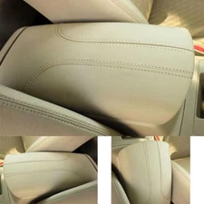 Beige Leather Central Console Armrest Box Cover Trim For Nissan Rogue 2017-2020