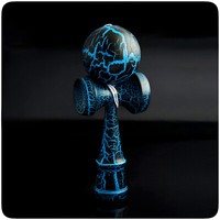 Kendama Geschicklichkeitsspiel Schwarz/Blau Kugel Holzspielzeug Kugelfangspiel