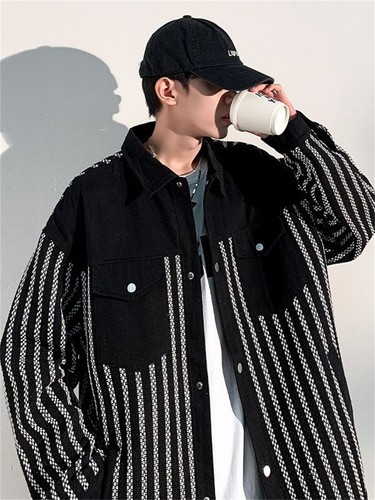 Hot Mens Cargo Jacket Coat Loose Casual Long Sleeve Button Fashion Jackets Tops - Picture 4 of 10