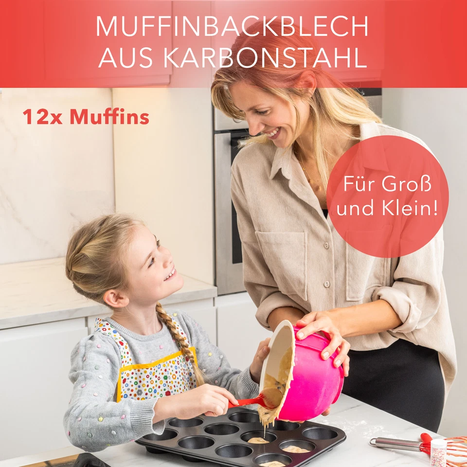 AVANA Muffinblech aus Carbonstahl Muffinförmchen Cupcake Backform Muffinform - Bild 2 von 4