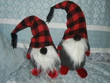 Pottery Barn Plush Holiday Gnome Christmas Decor SMALL/MEDIUM Red Buffalo Check