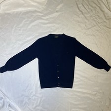 Vintage Christian Dior Monsieur Men  s Large Navy/Red Luxury Designer Cardigan