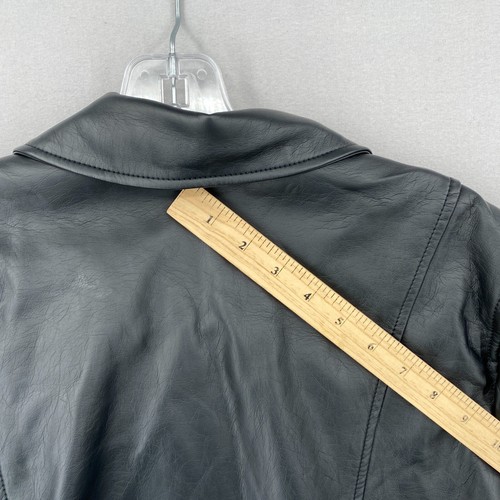 Torrid Plus Size 1X Black Faux Leather Moto Jacket Full Zip Long Sleeve EUC - Picture 10 of 18