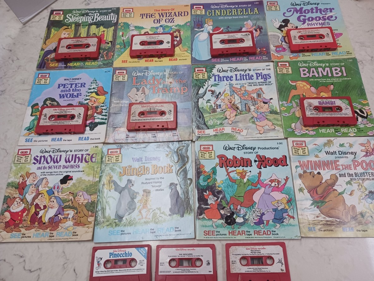 A Walt Disney Read Along See Hear & Read 1970s Lot 0f 12 Books & 10 Cassettes A Walt Disney Read Along See Hear & Read 1970s Lot 0f 12 Books & 10 Cassettes