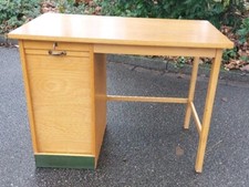 Vintage kleiner Schreibtisch mit Rolladen 50er 60er  Midcentury Rolladenschrank