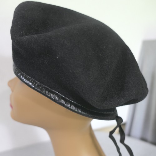 U.S. Army Black Wool Dress Beret w Flash 13 White Stars Patch Drawcord Sz 7-3/8 - Bild 2 von 9
