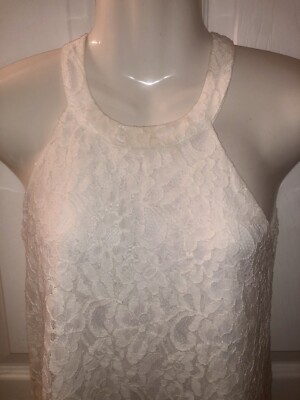 Monteau Los Angeles Sleeveless White Lace Dress Size XS | eBay