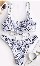 Zaful Womens Large Bikini Top  Bottom Forever Young Reversible Bottom Purple