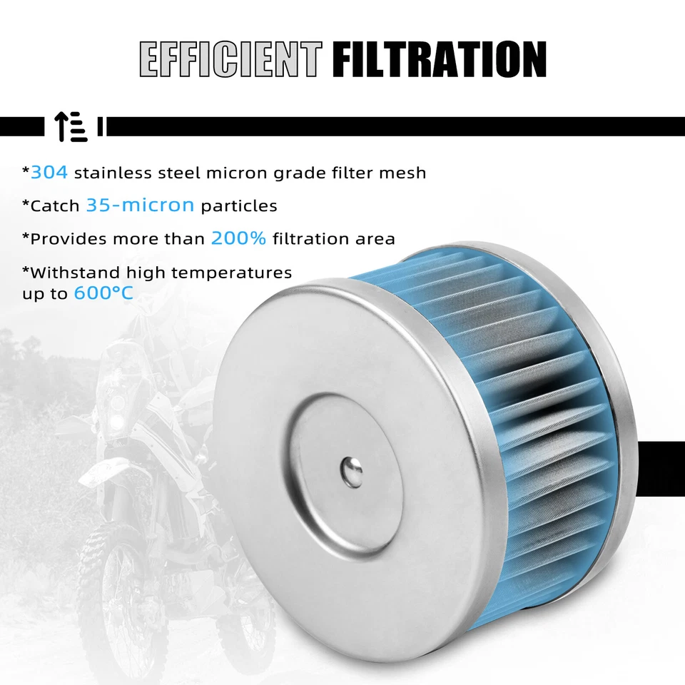Filtro de aceite de acero inoxidable NICECNC 304 para Suzuki DR650S/SE 1996-2024 reutilizable Foto 2 de 4