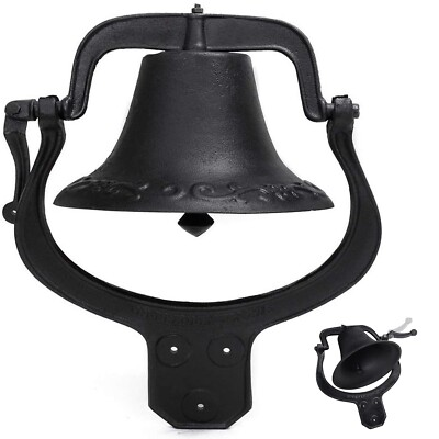 #ad #ad Large Church Cast Iron Dinner BELL 24X22quot; School Antique Vintage Style outdoor $91.00