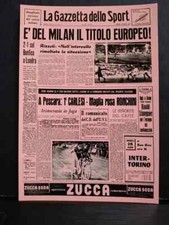 Cartolina Promocard 5724 Gazzetta dello Sport Calcio Milan Campone d'Europa