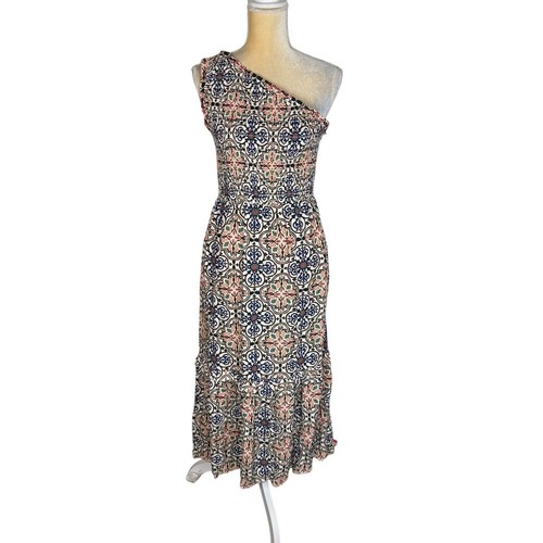 NWT Knox Rose Tiered One-Shoulder Dress Patterned Sleeveless Midi XS - 第 1/12 張圖片
