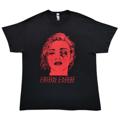 Crystal Castles Madonna Tour Shirt, Heavy Cotton Black Unisex T