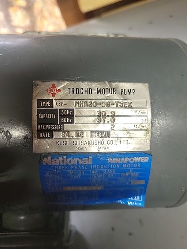 KSP MHA20-DB-75EX Kuse Trocho pump with 3 PH Induction motor For Mazak (SB12) - Picture 6 of 10
