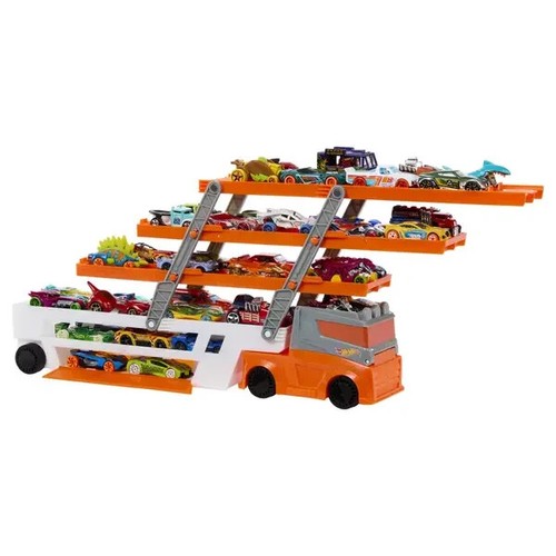Huge Hot Wheels City Mega Hauler With 4 Cars-New - Picture 2 of 3