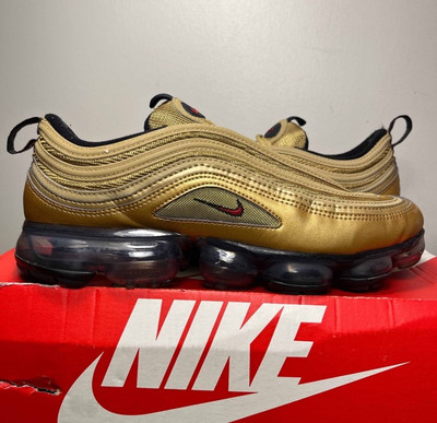 Nike Air VaporMax 97 Metallic Gold Men's Size 9.5 Sneakers w/ Box