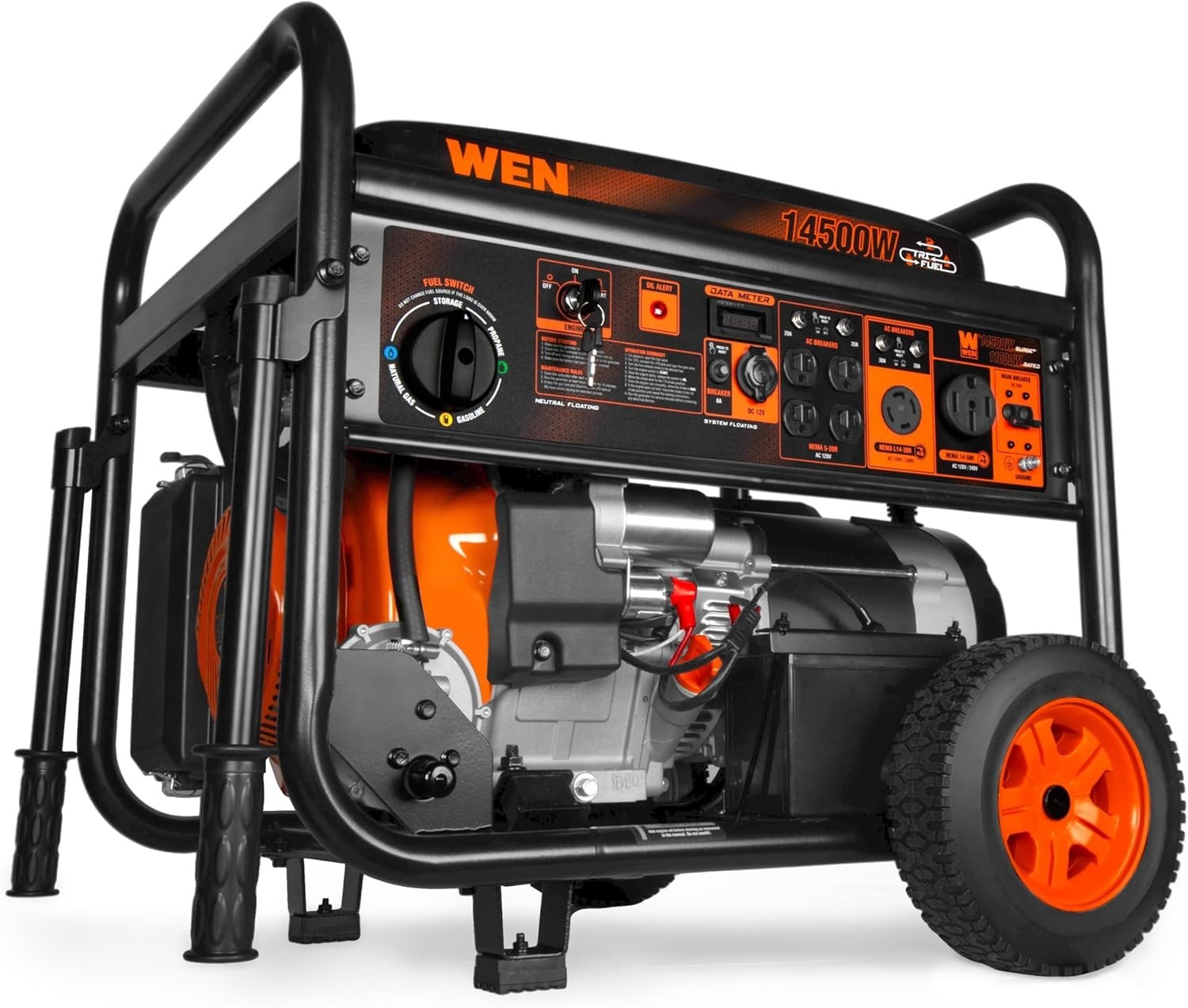 WEN 14,500-W Portable Tri-Fuel Gas Powered Home Backup Gener