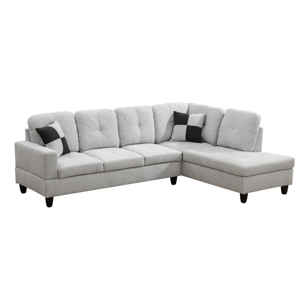 Light Grey Flannel 3-Piece Couch Living Room Sofa Set NEW | eBay
