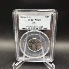 U.S. Mint 2001 Platinum American Eagle Statue of Liberty 1/4 oz PCGS MS69 3043.88 per troy oz