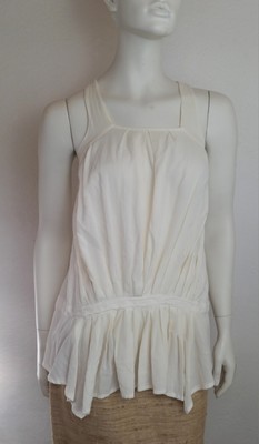 MANILA GRACE Träger Top offwhite drapiert Baumwolle It40 De36/38