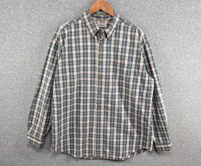 LL BEAN Vintage Karo Tartan Country Freizeit Retro Button Down Hemd L