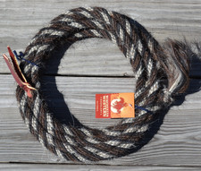 Jose Ortiz 1/2" Melena Cabello Mecate Riendas 6 x 22' - Marrón/Negro, Blanco y Gris