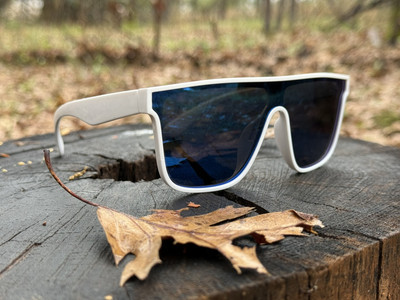 New Blenders Style Sunglasses In White Blue Lense Mens Womens Coach Prime USA
