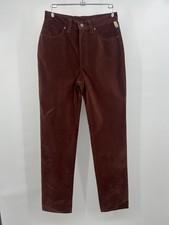 Vintage Versace Jeans Couture Brown Oxblood Velvet Straight Leg Pants size 28