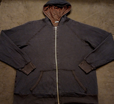 Unisex XL 7 For All Mankind Blue Waffle Knit Full Zip Hoodie