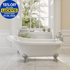 Traditional 1550 Freestanding Single Slipper Bath Roll Top Legs Included Acrylic