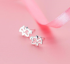 Cute Animal Dog Puppy Silver Stud Earrings