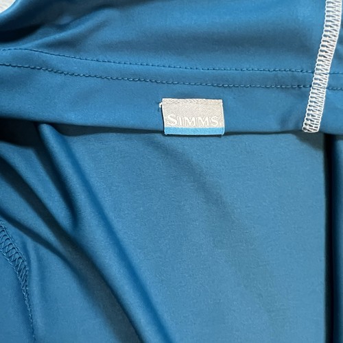 SIMMS SolarFlex Men’s Fishing Shirt XXL LS Crewneck UPF 50 Teal - Minor Defect - Picture 8 of 13