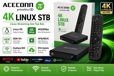 Aceconn Primelink 4K Linux Media Player STB Pi 2   Digital Set-Top Box